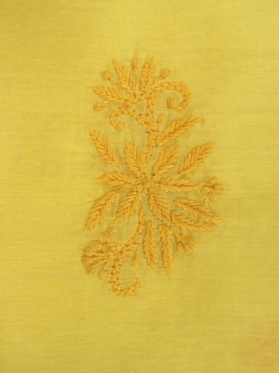 Ada Hand Embroidered Yellow Chanderi Lucknowi Chikankari Unstitched Kurta Dupatta Set 01A253830