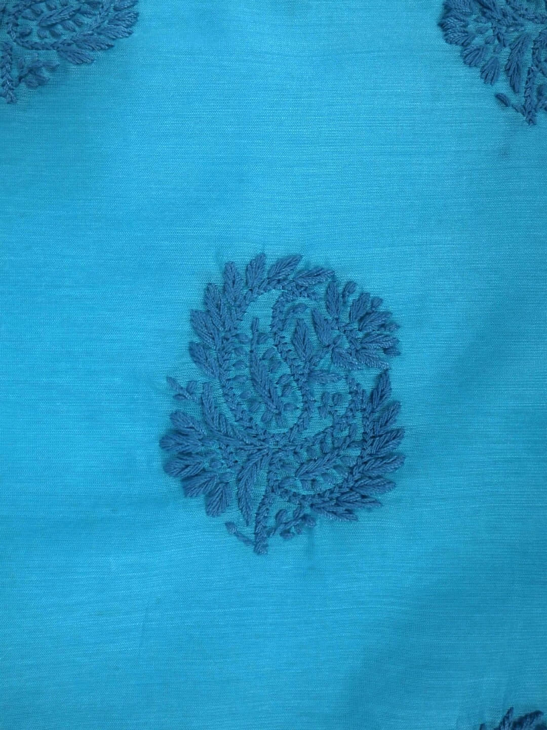 Ada Hand Embroidered Blue Chanderi Lucknowi Chikankari Unstitched Kurta Dupatta Set 01A253855