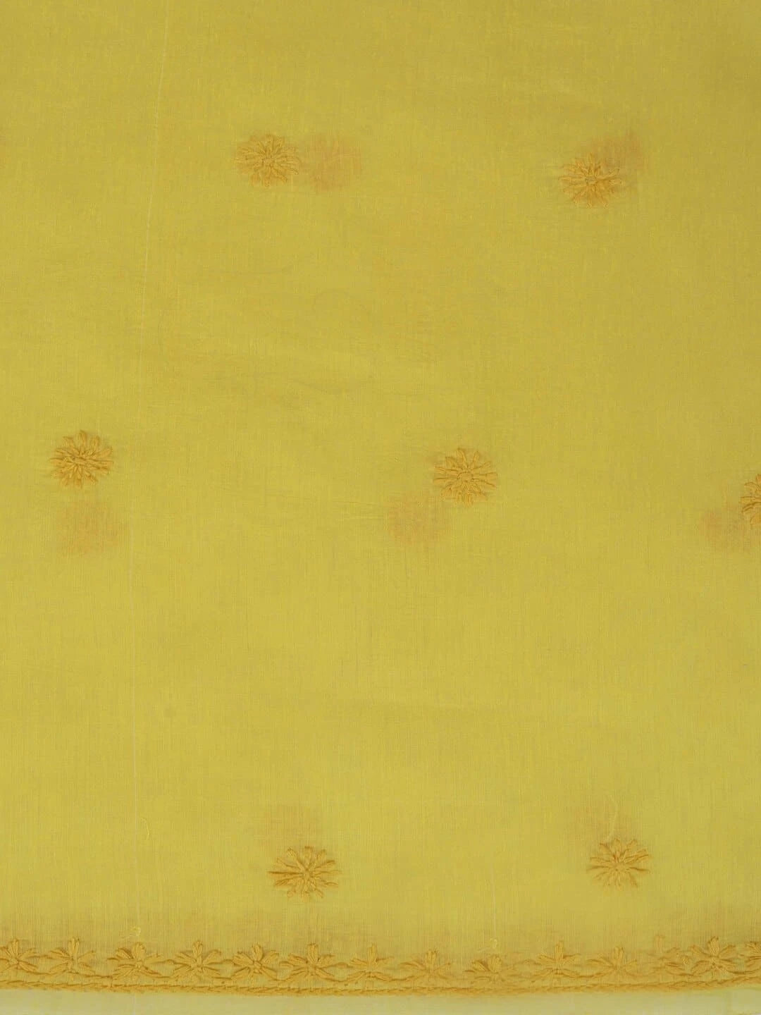 Ada Hand Embroidered Yellow Chanderi Lucknowi Chikankari Unstitched Kurta Dupatta Set 01A253829