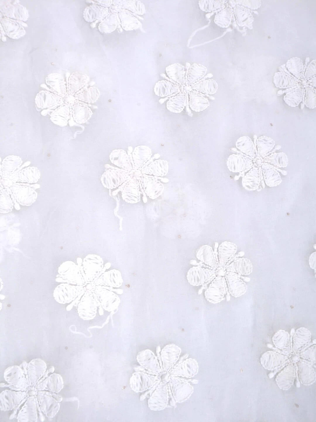 Ada Hand Embroidered White Organza Lucknowi Chikankari Unstitched Kurta Dupatta Set 01A270926