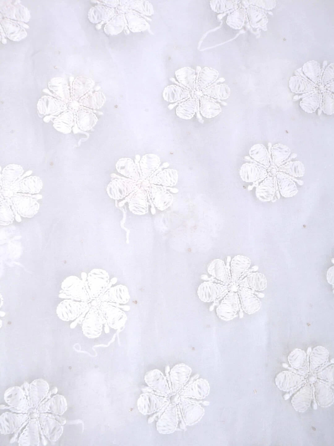 Ada Hand Embroidered White Organza Lucknowi Chikankari Unstitched Kurta Dupatta Set 01A270926