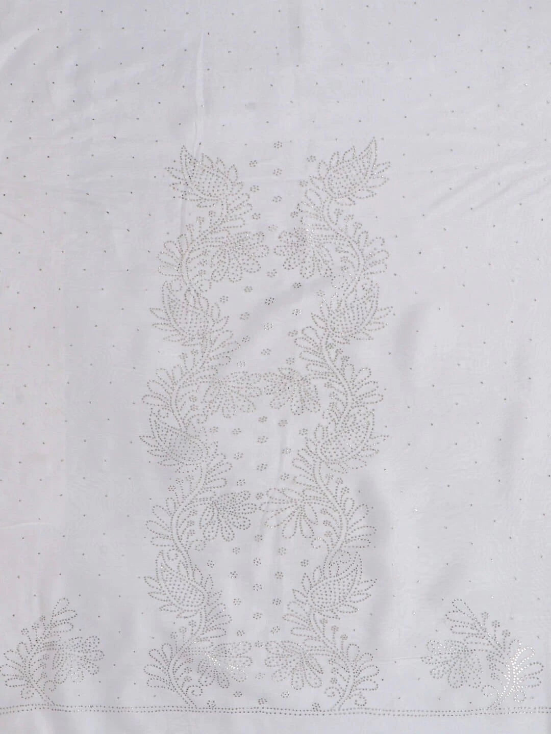 Ada Hand Embroidered White Organza Lucknowi Chikankari Unstitched Kurta Dupatta Set With Muqaish Work 01A202898