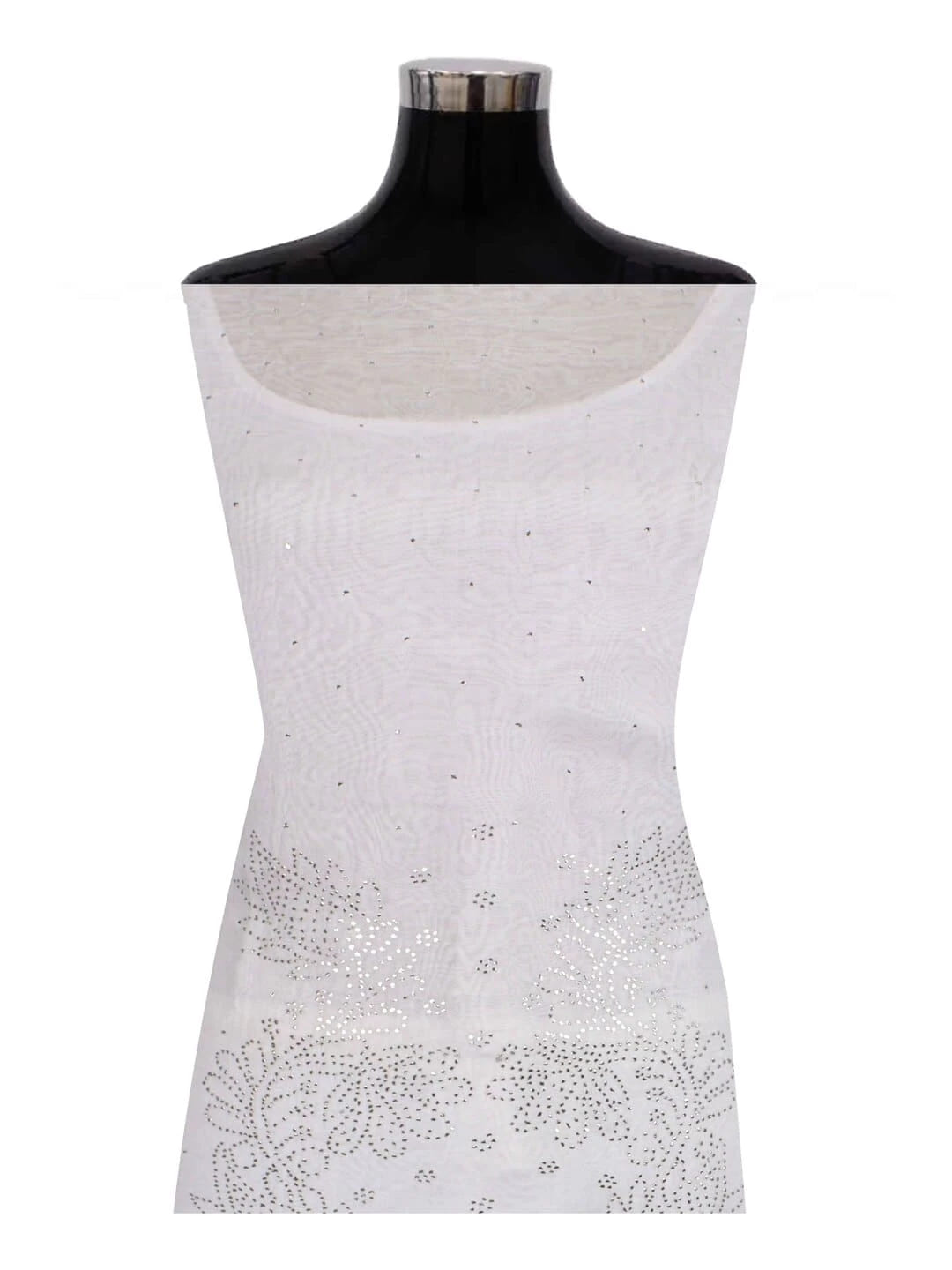 Ada Hand Embroidered White Organza Lucknowi Chikankari Unstitched Kurta Dupatta Set With Muqaish Work 01A202898