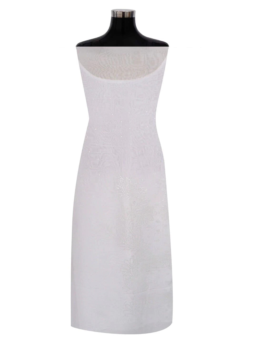 Ada Hand Embroidered White Organza Lucknowi Chikankari Unstitched Kurta Dupatta Set With Muqaish Work 01A202898