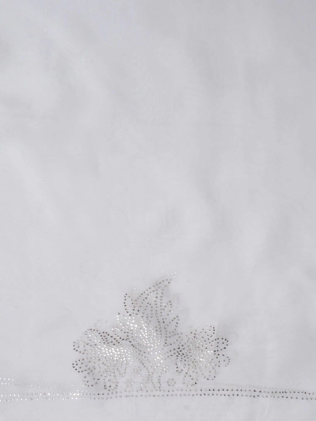 Ada Hand Embroidered White Organza Lucknowi Chikankari Unstitched Kurta Dupatta Set With Muqaish Work 01A202898