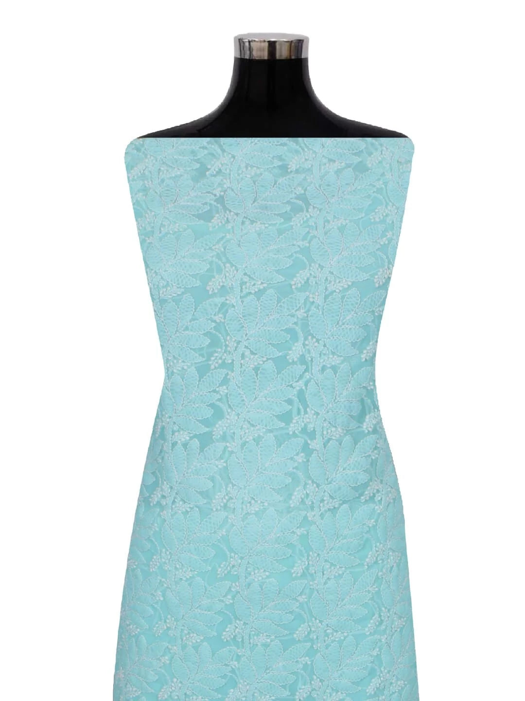 Ada Hand Embroidered Sea Green Georgette Lucknowi Chikankari Unstitched Kurta dupatta Set 01A220664