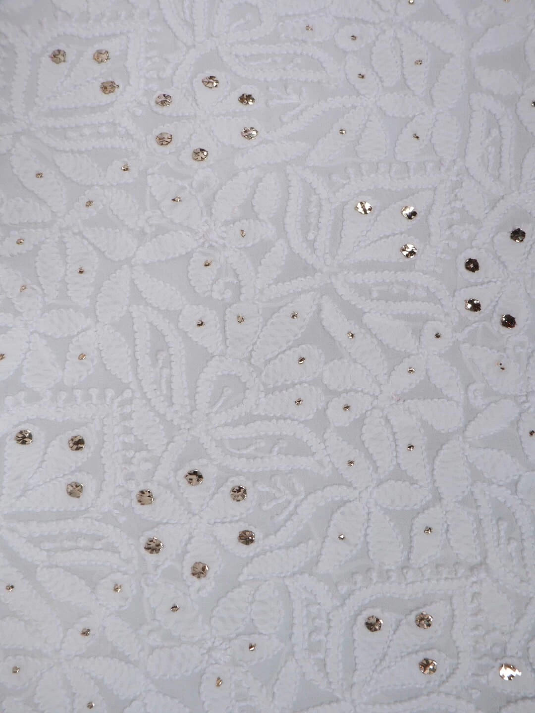 Ada Hand Embroidered White Georgette Lucknowi Chikankari Unstitched Kurta Dupatta Set with Muqaish Work 01A177620