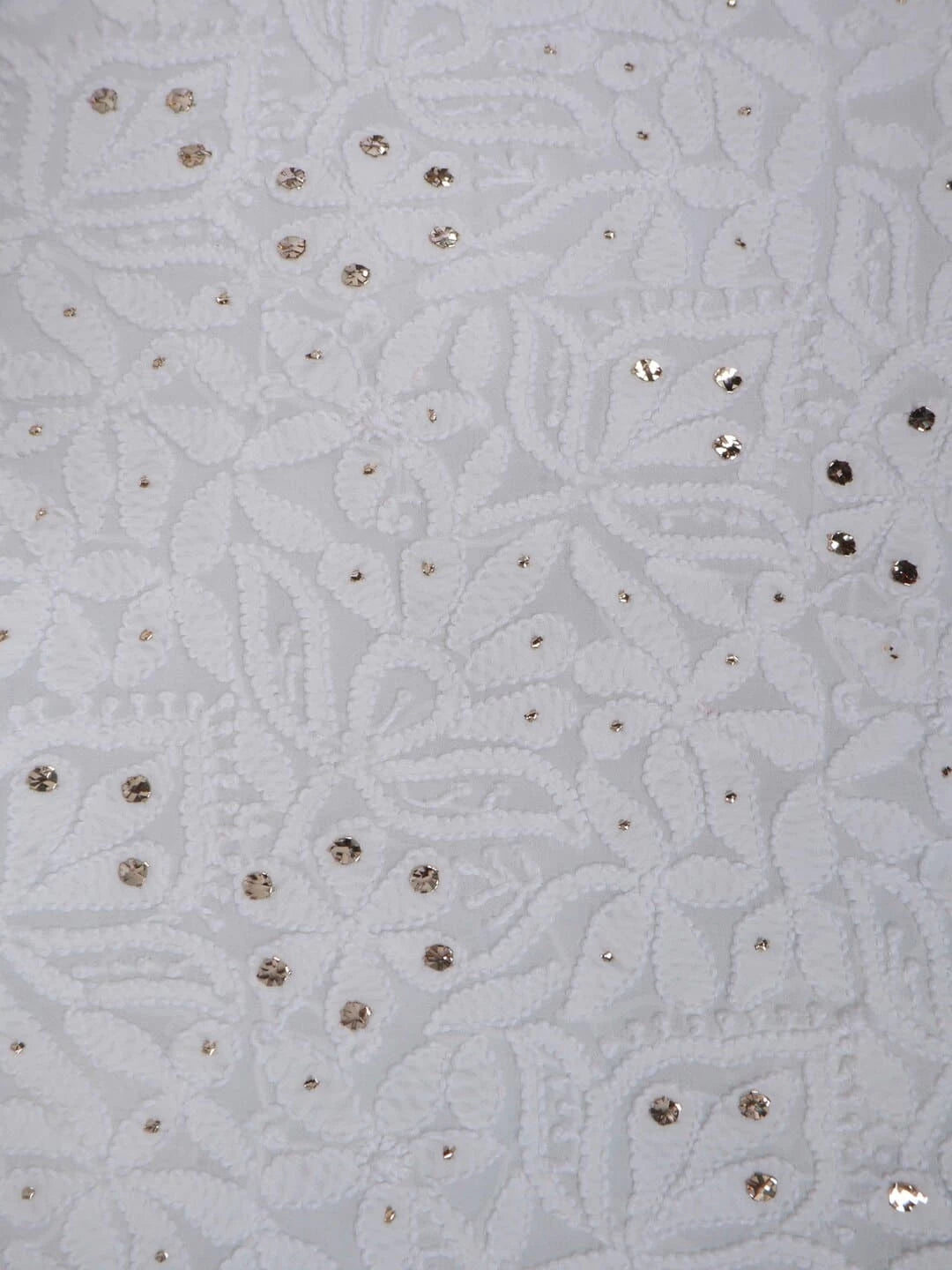 Ada Hand Embroidered White Georgette Lucknowi Chikankari Unstitched Kurta Dupatta Set with Muqaish Work 01A177620