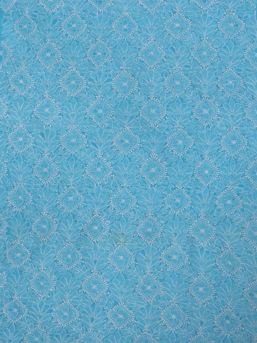 Ada Hand Embroidered Sky Blue Cotton Lucknowi Chikankari Unstitched Kurta Dupatta Set A297617