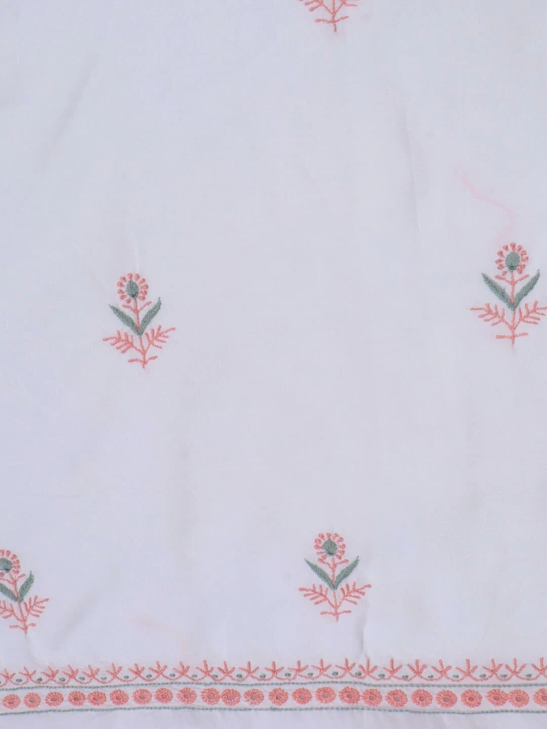 Ada Hand Embroidered White Modal Lucknowi Chikankari Unstitched Kurta Dupatta Set 01A265030