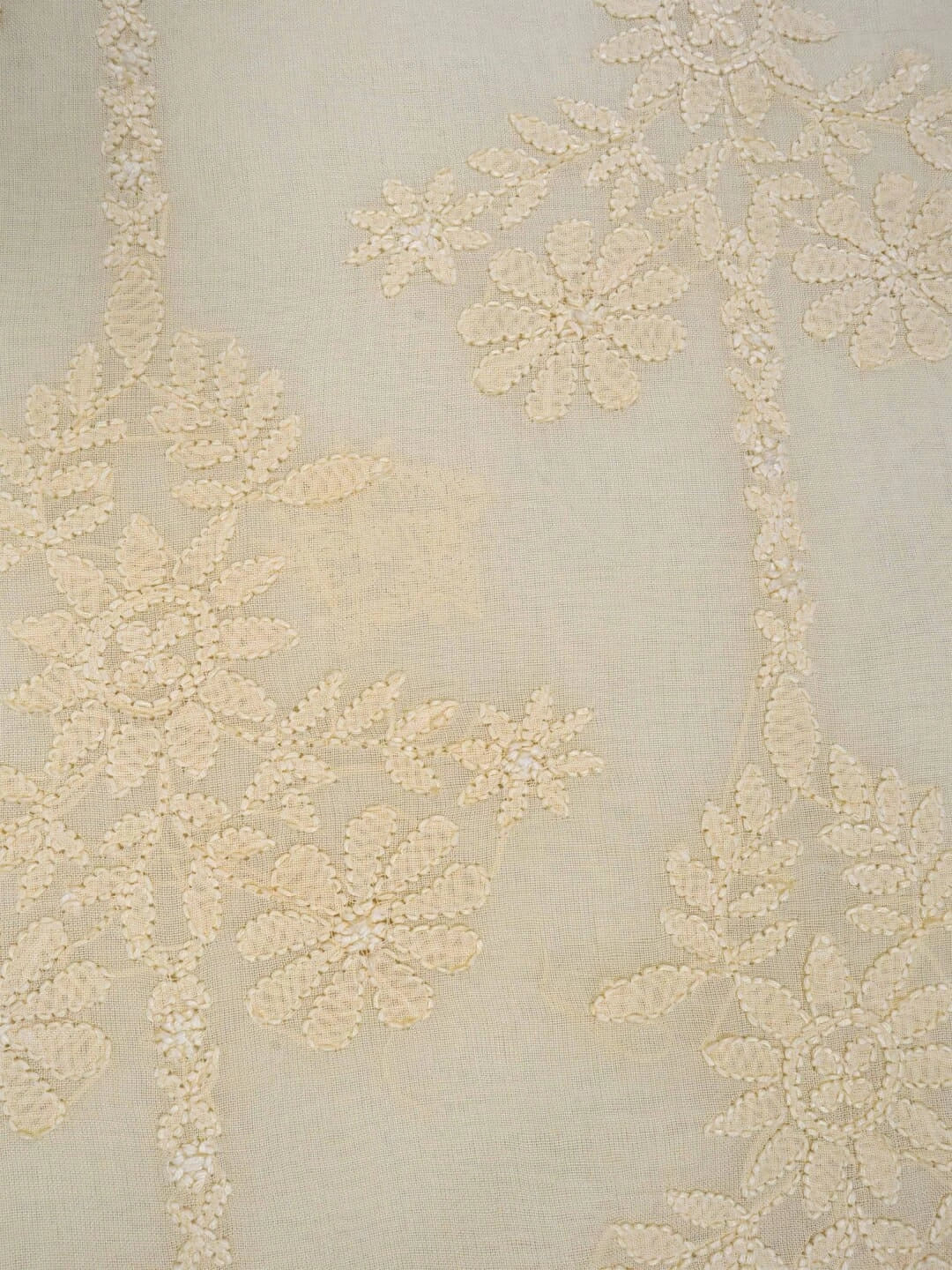 Ada Hand Embroidered Light Yellow Ombre Shade Cotton Lucknowi Chikankari Unstitched Kurta Dupatta Set A595372