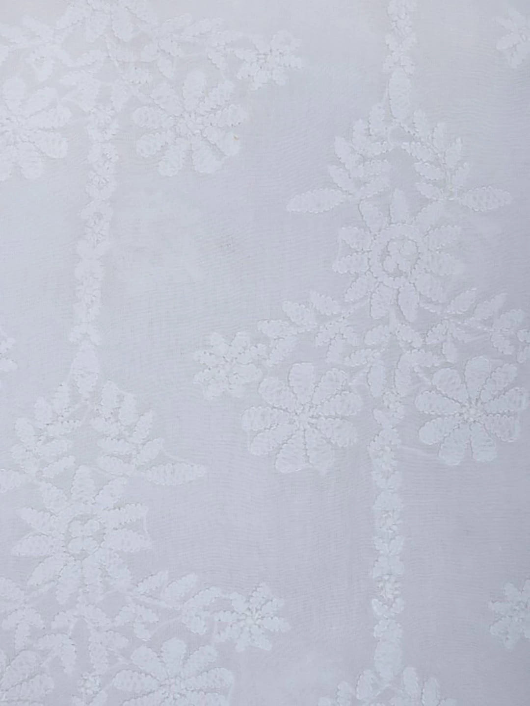 Ada Hand Embroidered White Cotton Lucknowi Chikankari Unstitched Kurta Dupatta Set 01A60259