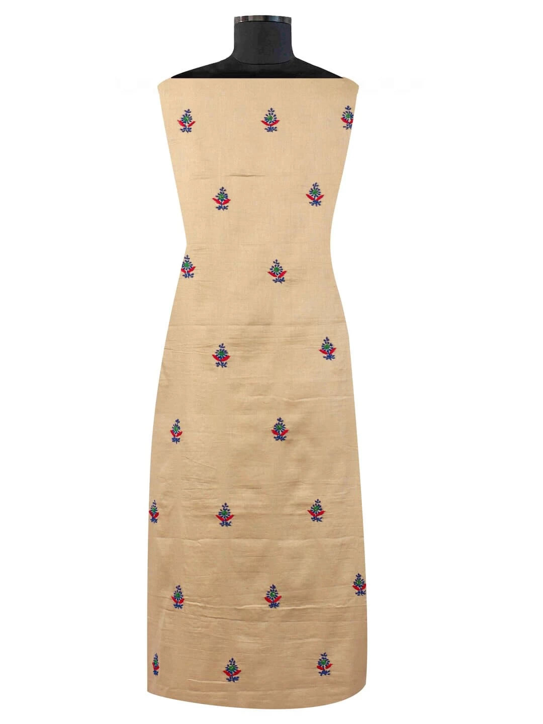 Ada Hand Embroidered Fawn Cotton Lucknowi Chikankari Unstitched Kurta Dupatta Set A74851