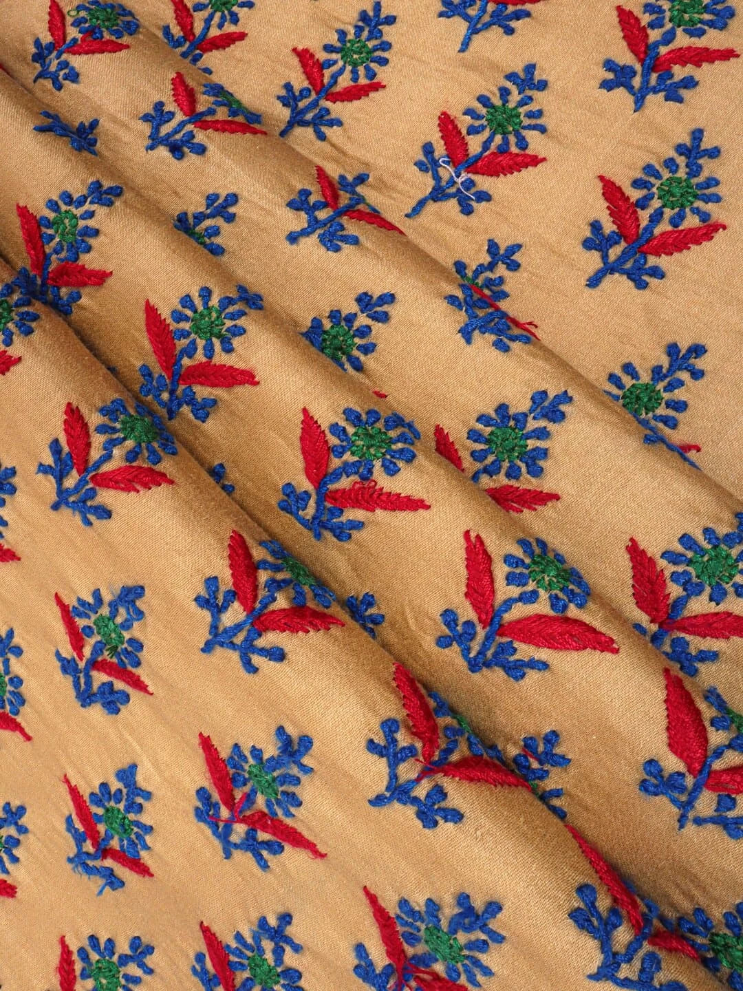Ada Hand Embroidered Fawn Cotton Lucknowi Chikankari Unstitched Kurta Dupatta Set A74851