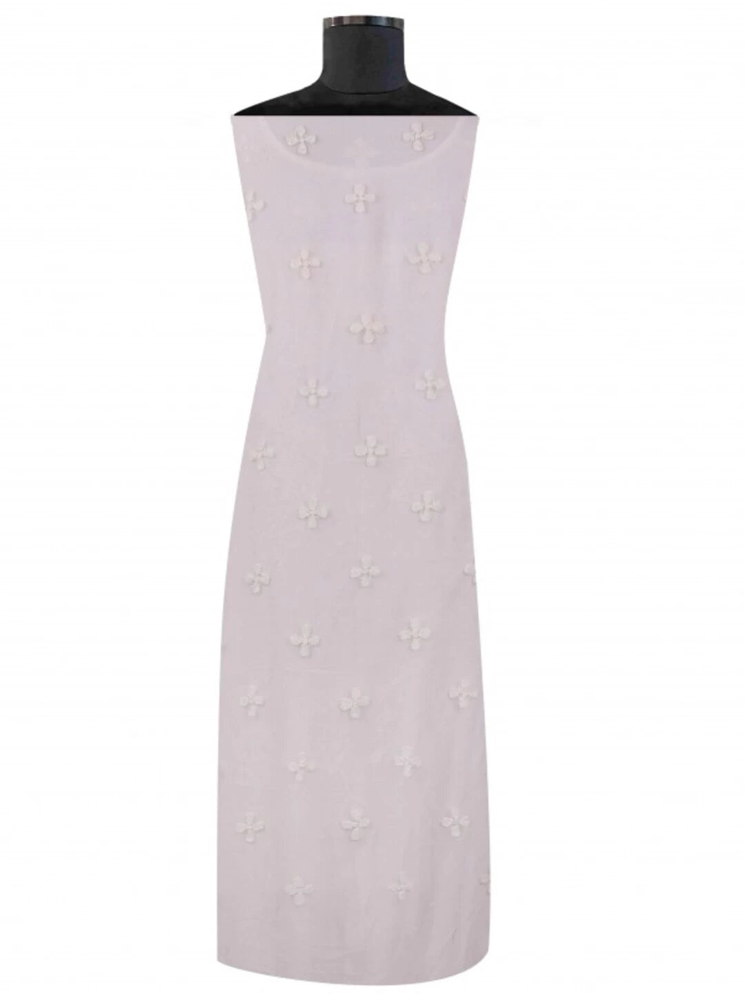 Ada Hand Embroidered White Georgette Lucknowi Chikankari Unstitched Kurta Dupatta Set With Gota Patti Work A576980
