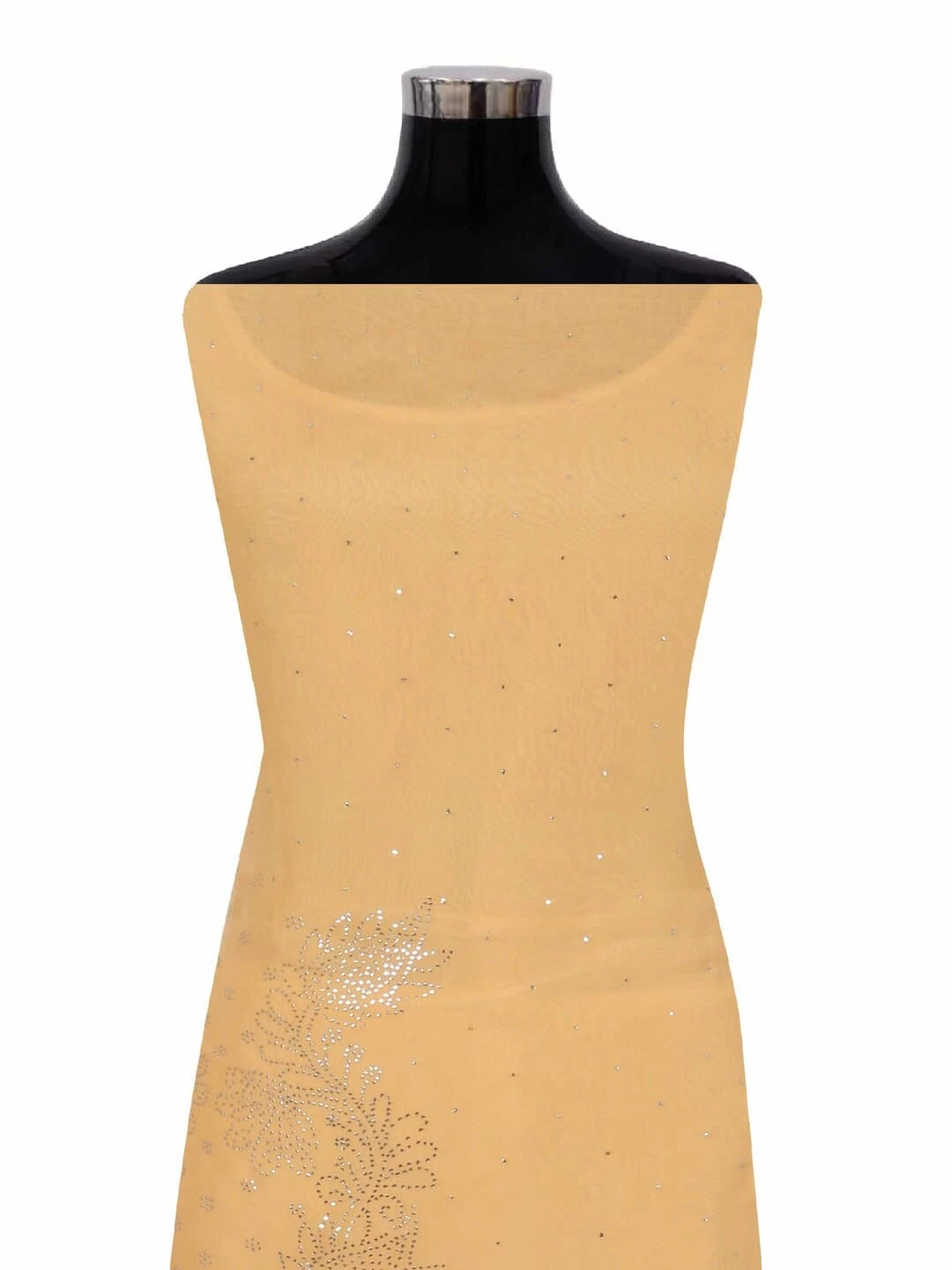 Ada Hand Embroidered Orange Organza Lucknowi Chikankari Unstitched Kurta Dupatta Set With Muqaish Work 01A207846