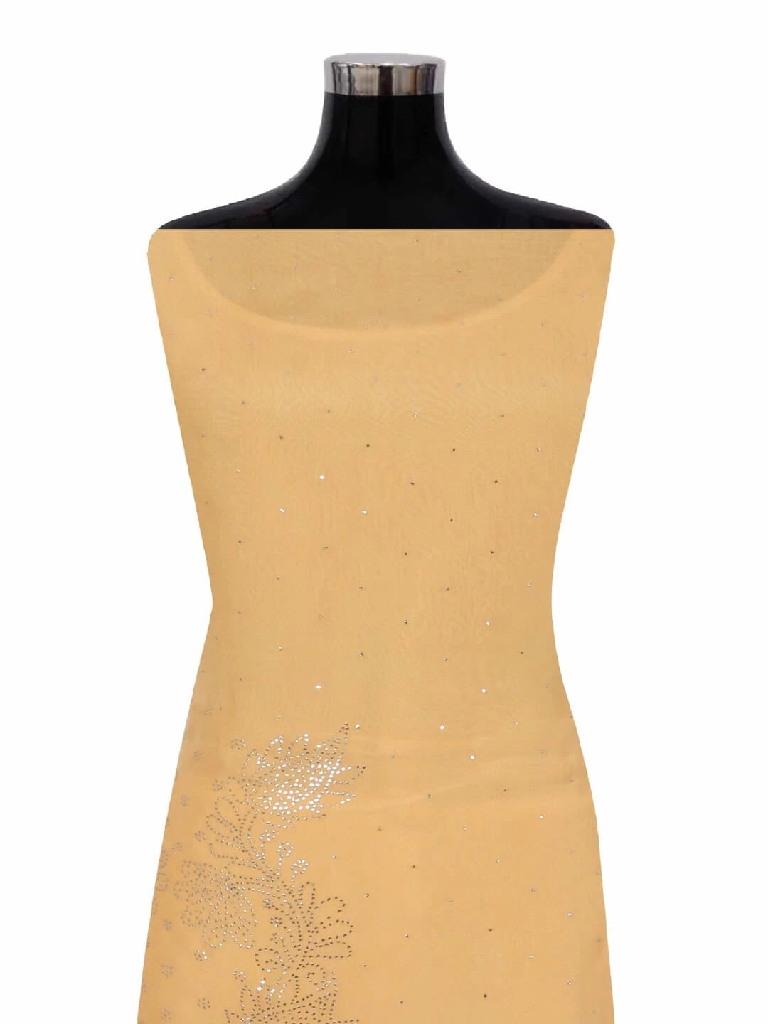 Ada Hand Embroidered Orange Organza Lucknowi Chikankari Unstitched Kurta Dupatta Set With Muqaish Work 01A207846