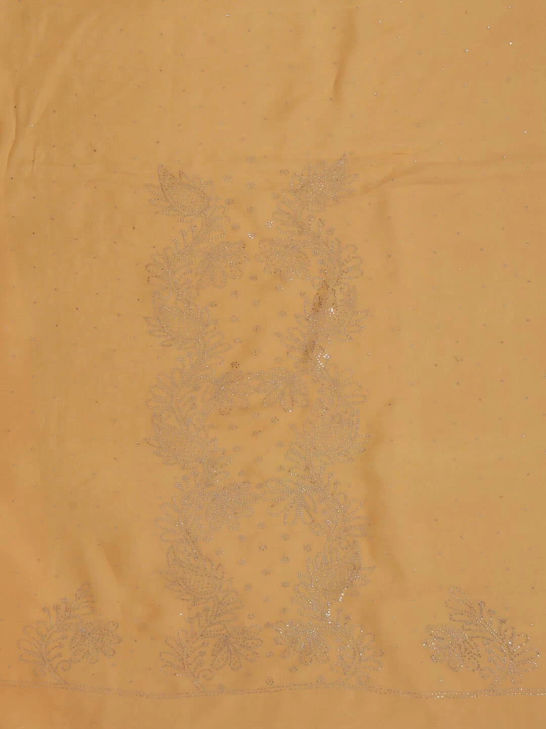 Ada Hand Embroidered Orange Organza Lucknowi Chikankari Unstitched Kurta Dupatta Set With Muqaish Work 01A207846