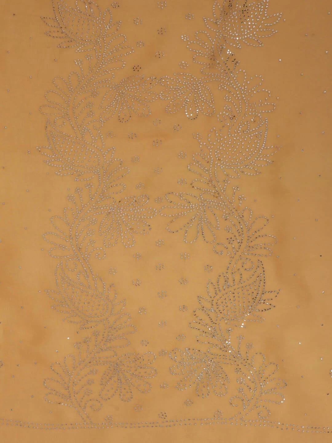 Ada Hand Embroidered Orange Organza Lucknowi Chikankari Unstitched Kurta Dupatta Set With Muqaish Work 01A207846