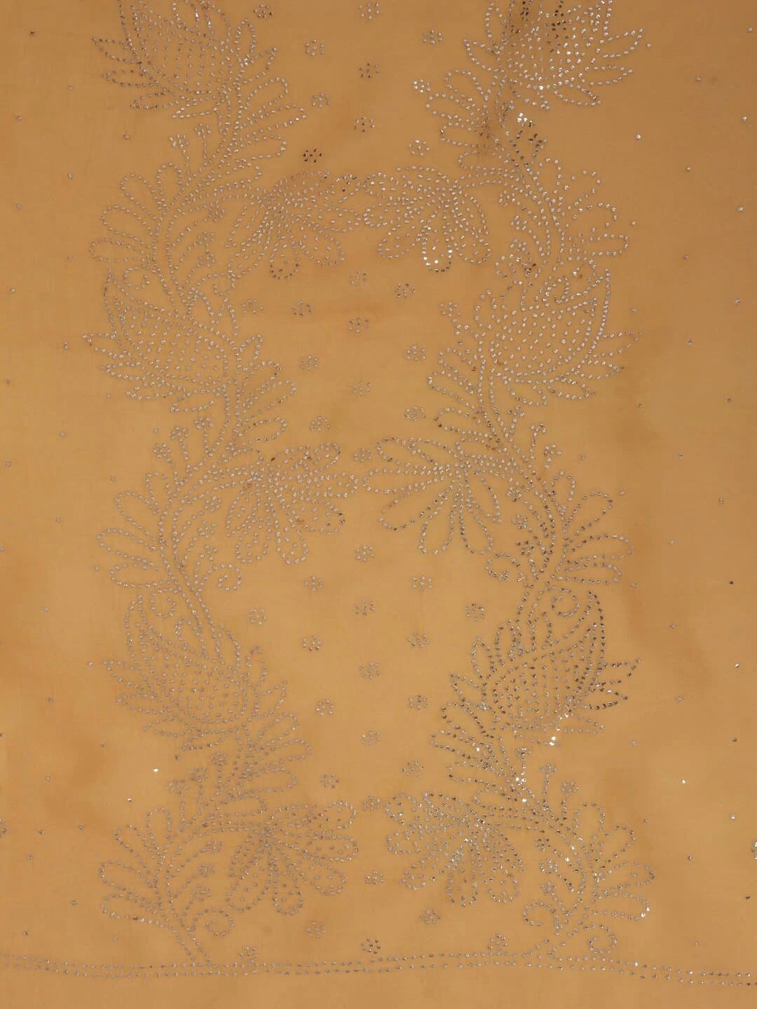 Ada Hand Embroidered Orange Organza Lucknowi Chikankari Unstitched Kurta Dupatta Set With Muqaish Work 01A207846