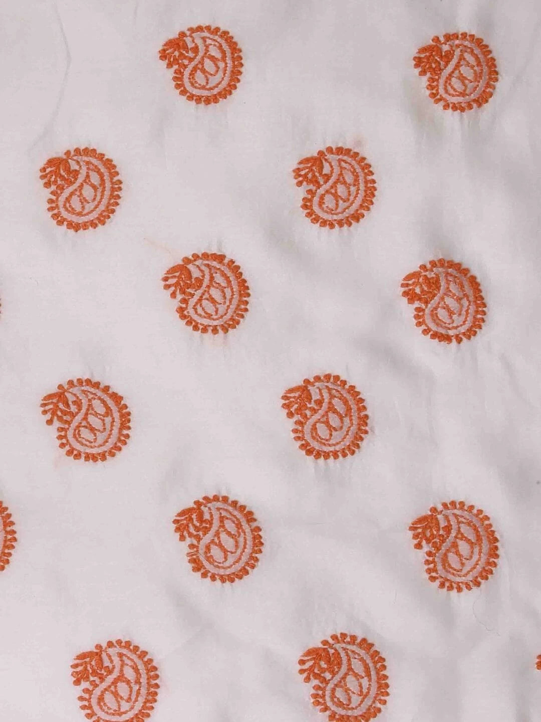 Ada Hand Embroidered Cream Chanderi Lucknowi Chikankari Unstitched Kurta Dupatta Set  01A99858