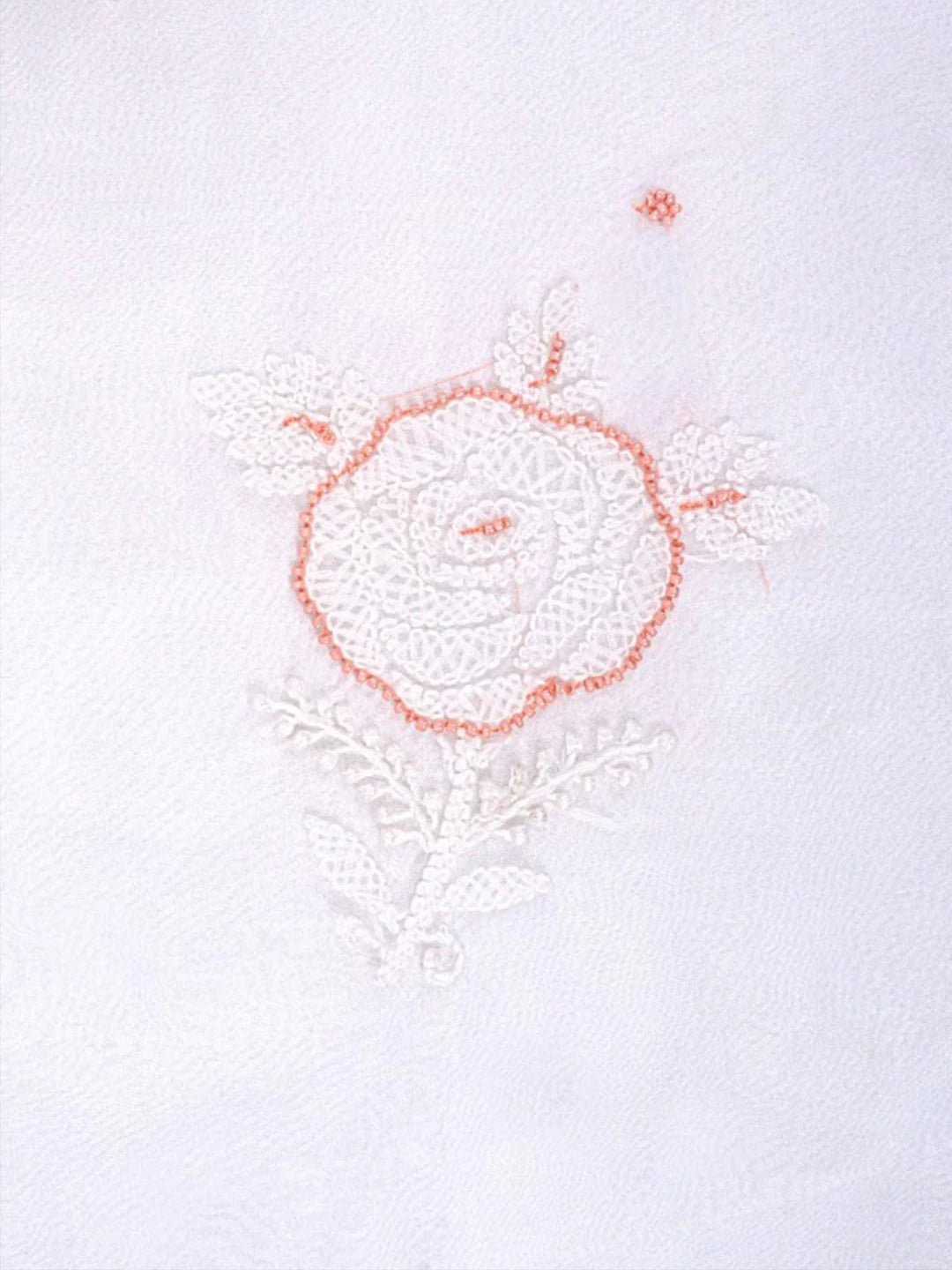 Ada Hand Embroidered White Organza Lucknowi Chikankari Unstitched Kurta Dupatta Set With Pearl Work 01A223554