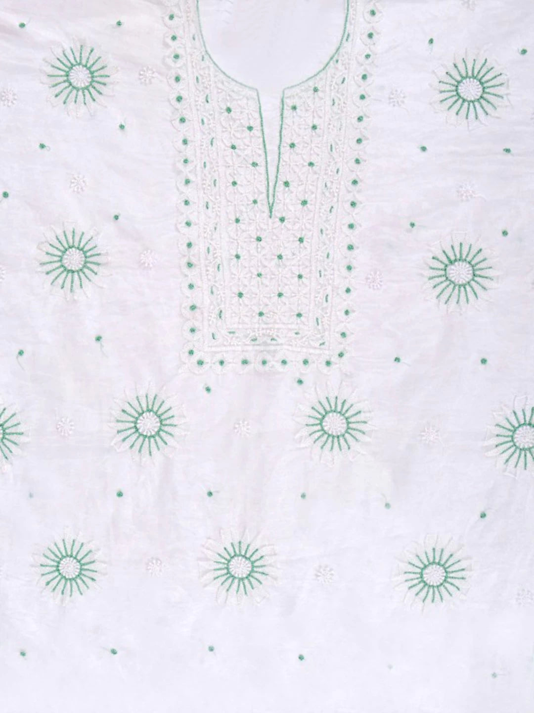 Ada Hand Embroidered White Organza Lucknowi Chikankari Unstitched Kurta Dupatta Set With Pearl Work 01A223544