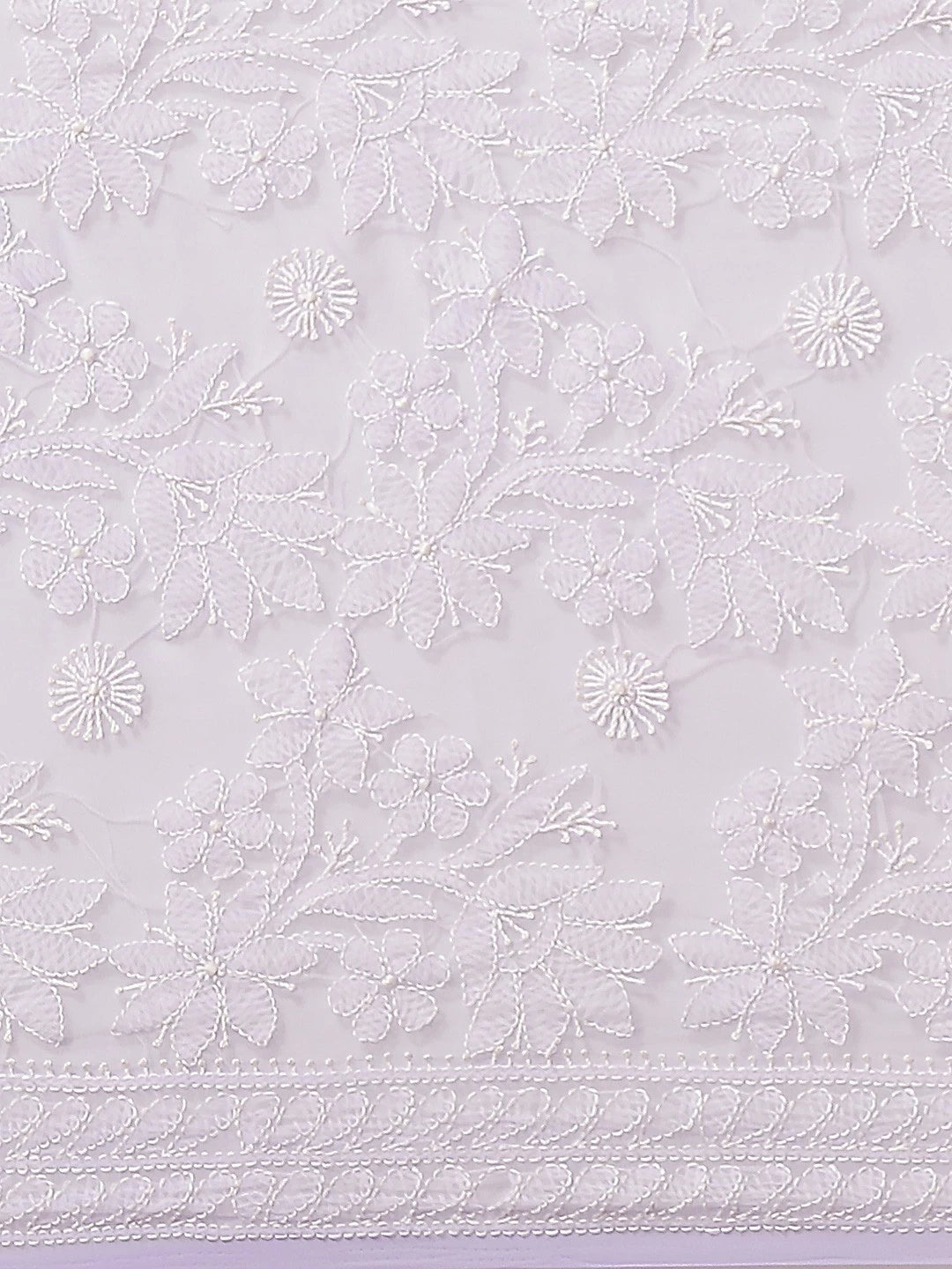 Ada Hand Embroidered Mauve Georgette Lucknowi Chikankari Saree With Blouse A311329