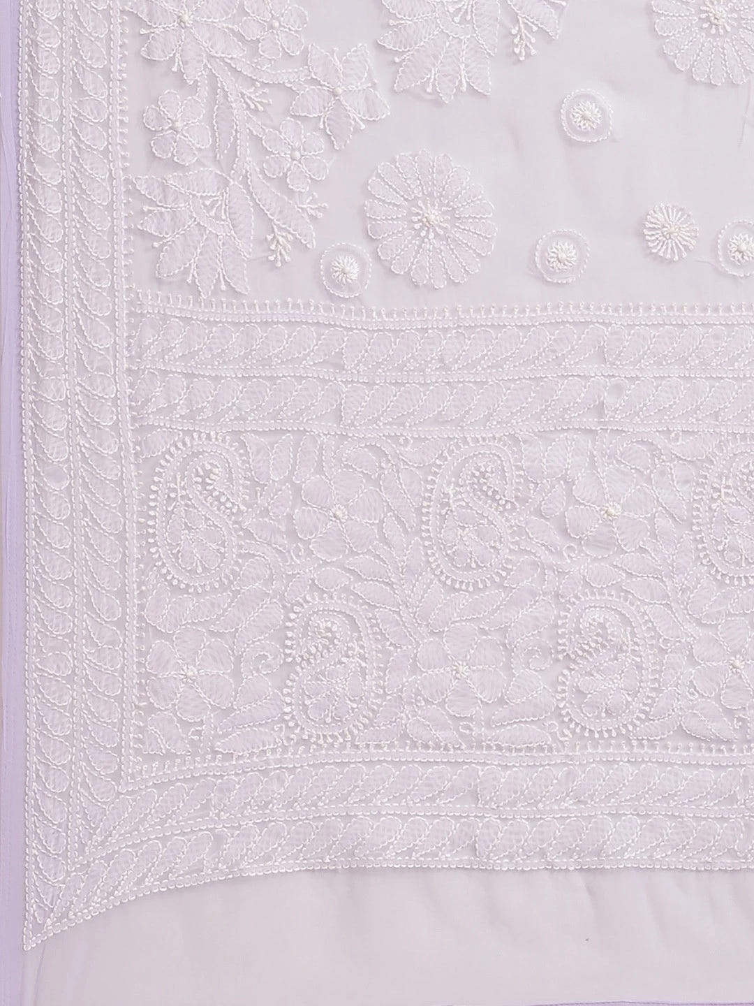 Ada Hand Embroidered Mauve Georgette Lucknowi Chikankari Saree With Blouse A311329