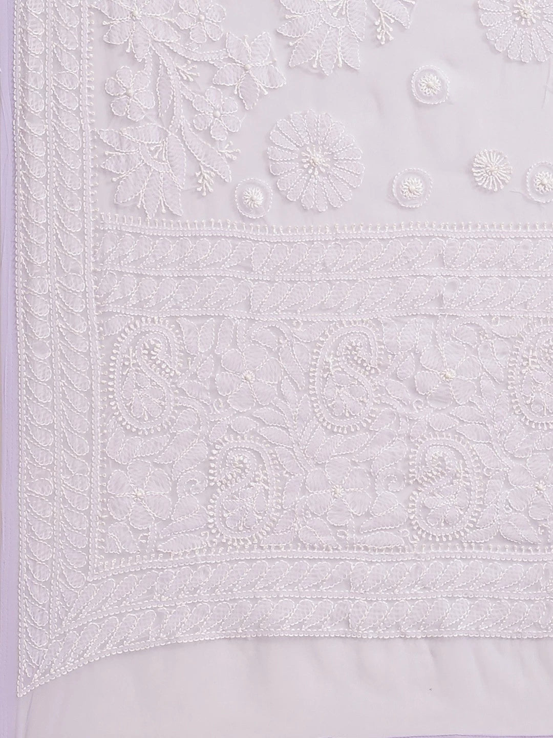 Ada Hand Embroidered Mauve Georgette Lucknowi Chikankari Saree With Blouse A311329