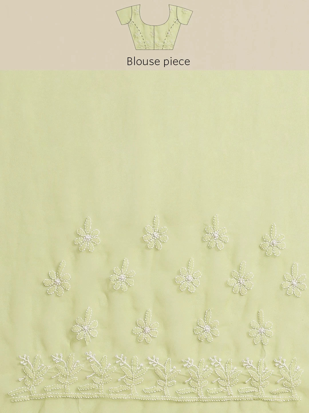 Ada Hand Embroidered Green Georgette Lucknow Chikankari Saree with Blouse A311312