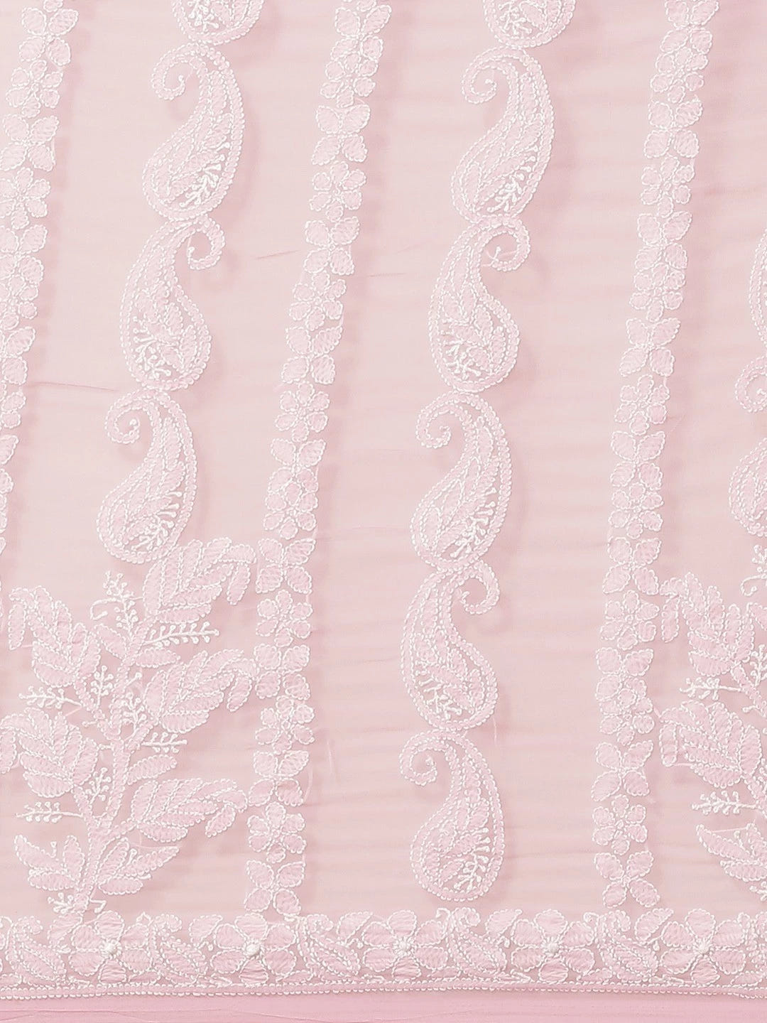 Ada Hand Embroidered Pink Georgette Lucknow Chikankari Saree with Blouse A311289