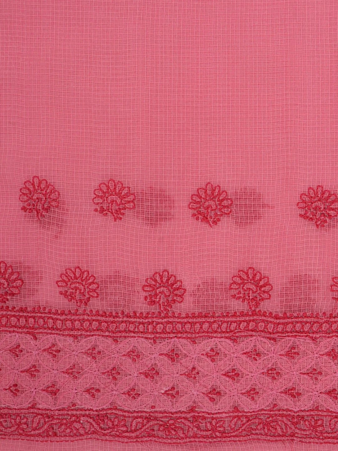 Ada Hand Embroidered Onion Pink Kota Lucknowi Chikankari Saree With Blouse 01A220561