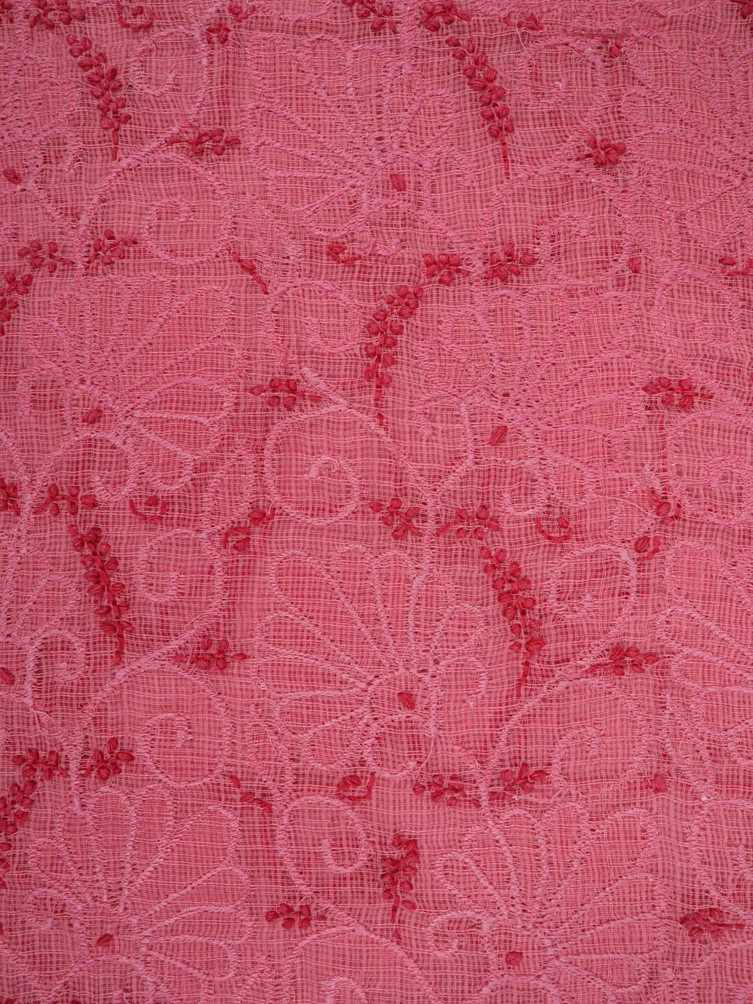 Ada Hand Embroidered Onion Pink Kota Lucknowi Chikankari Saree With Blouse 01A220561