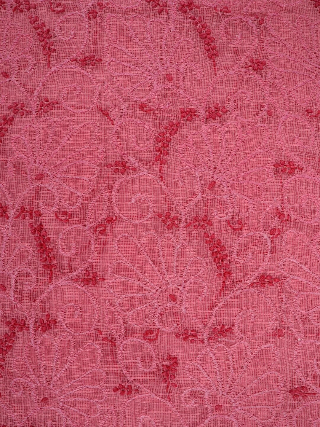 Ada Hand Embroidered Onion Pink Kota Lucknowi Chikankari Saree With Blouse 01A220561