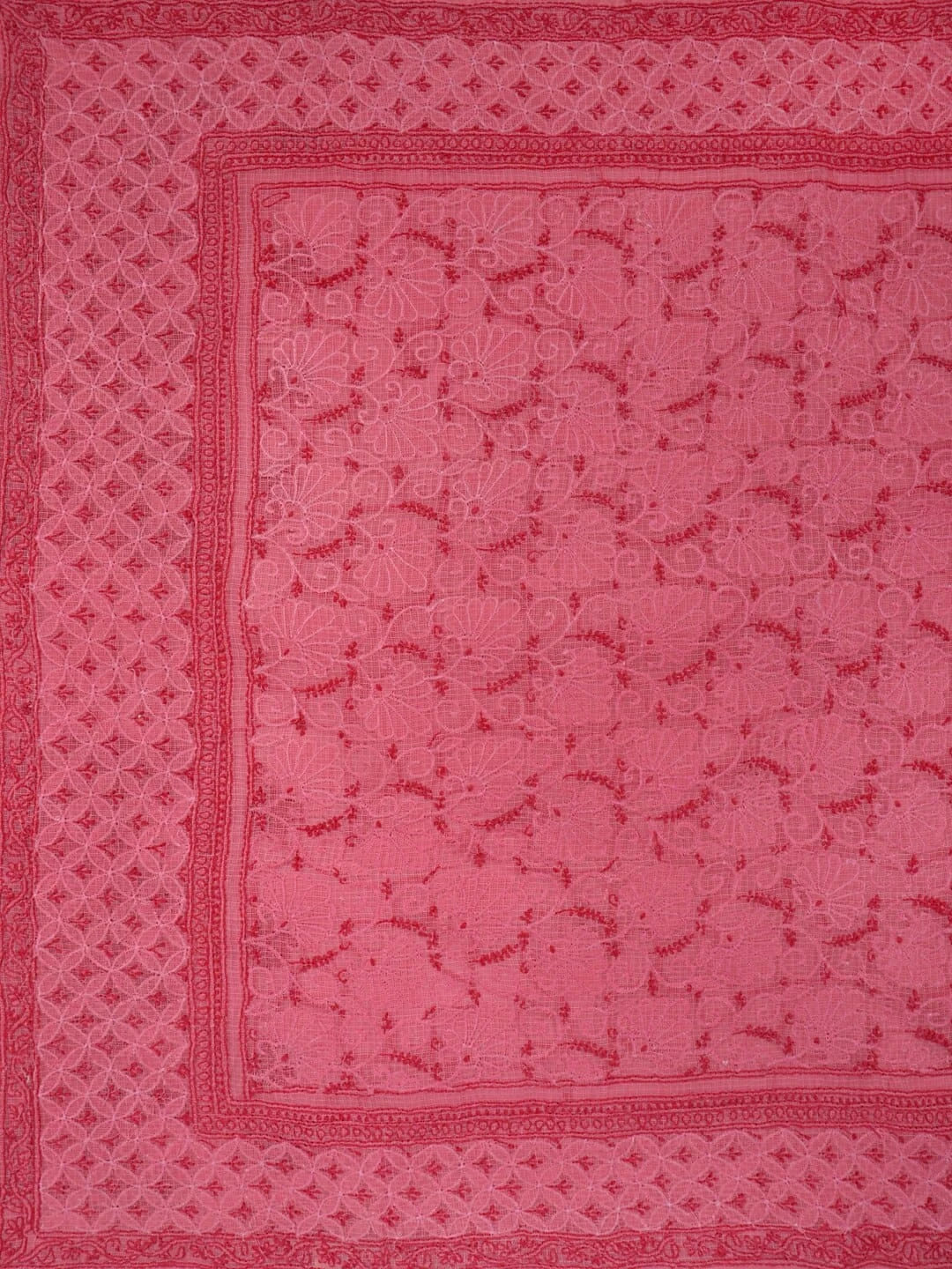 Ada Hand Embroidered Onion Pink Kota Lucknowi Chikankari Saree With Blouse 01A220561