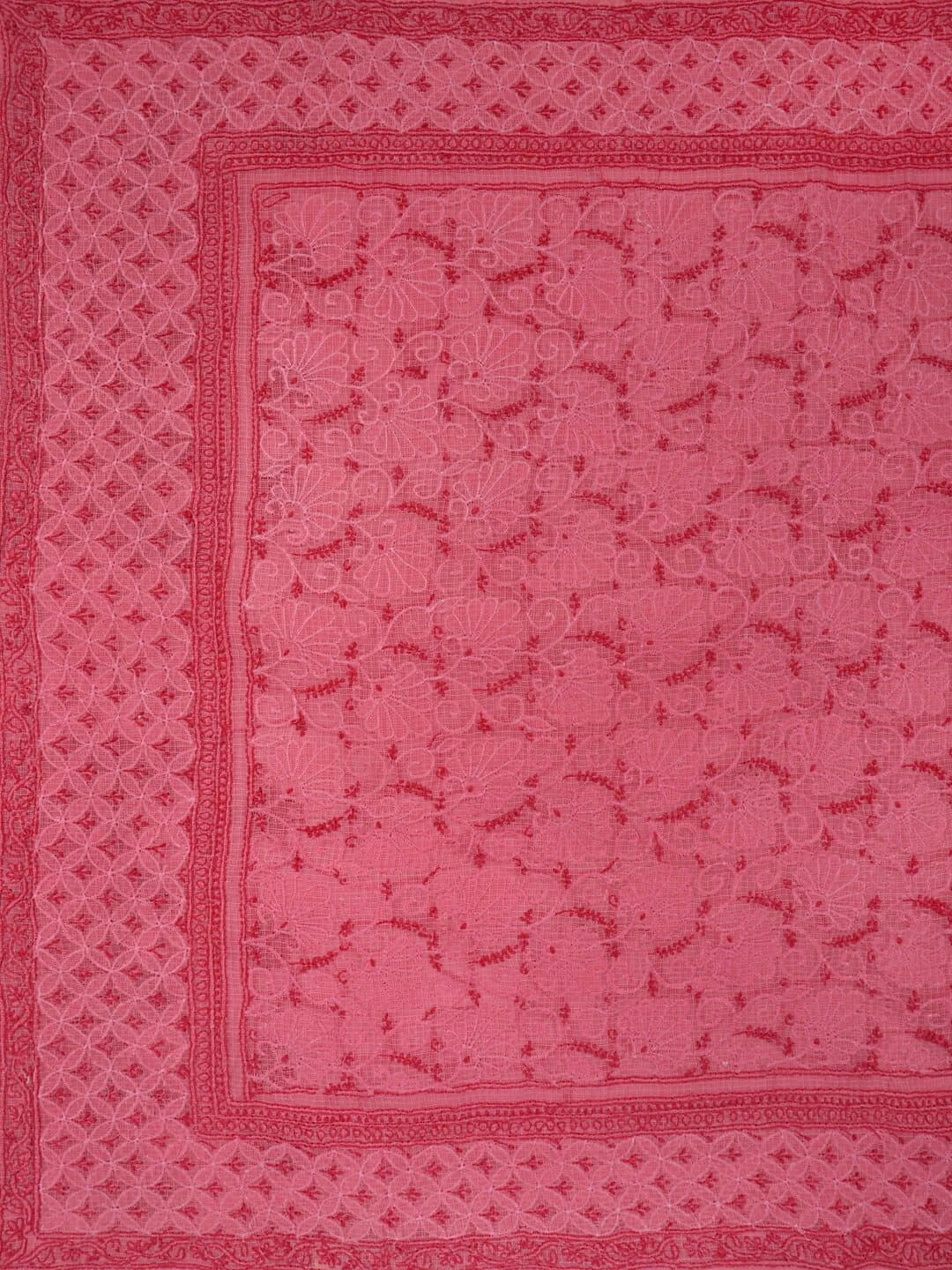 Ada Hand Embroidered Onion Pink Kota Lucknowi Chikankari Saree With Blouse 01A220561