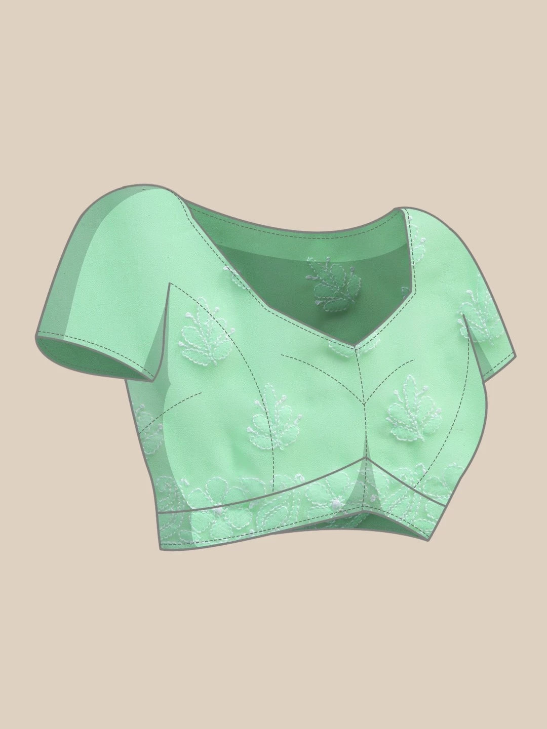 Ada Hand Embroidered Green Georgette Lucknowi Chikankari Saree With Blouse A311311