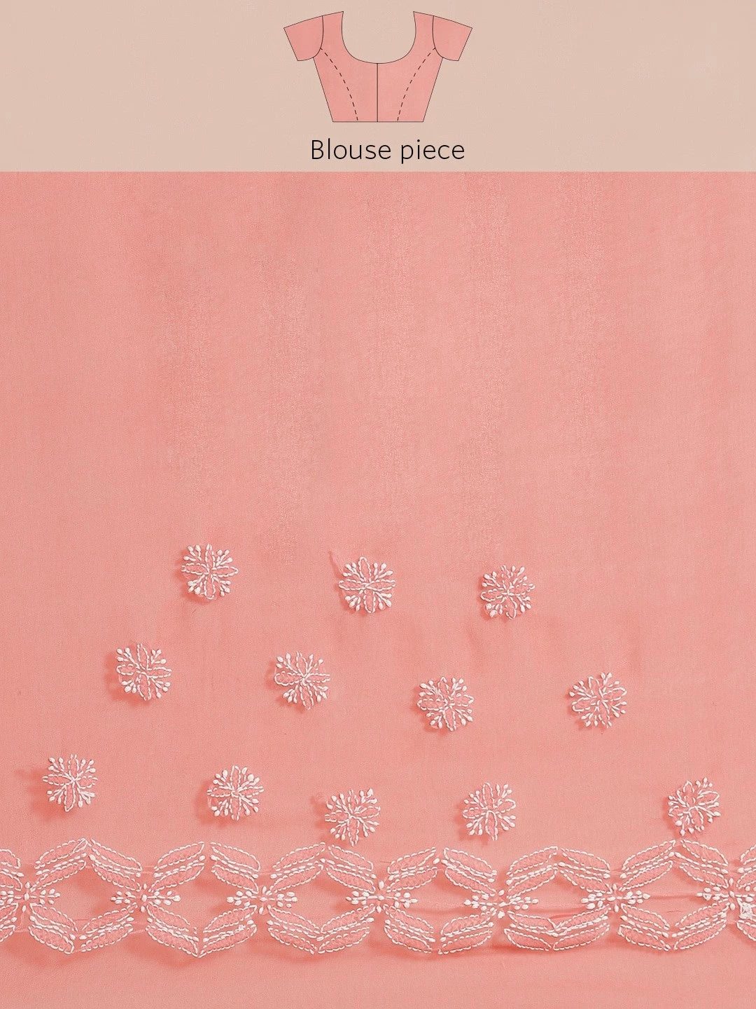 Ada Hand Embroidered Carrot Pink Georgette Lucknowi Chikankari Saree With Blouse A191489