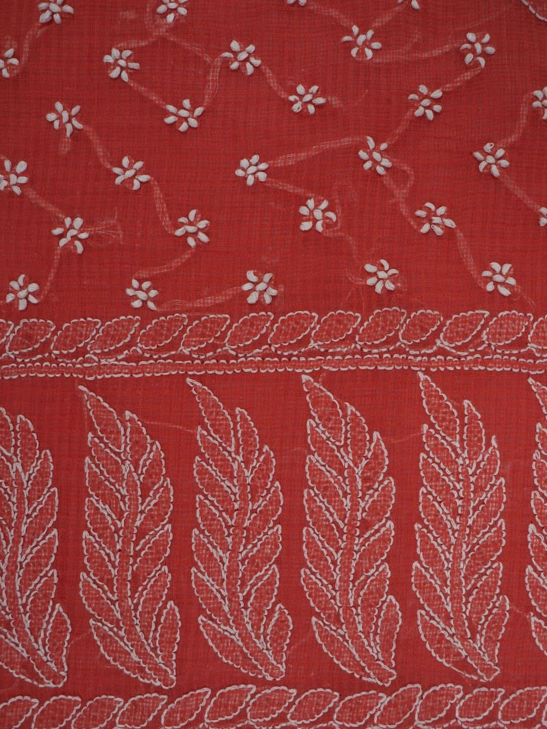Ada Hand Embroidered Peach Kota Lucknowi Chikankari Saree With Blouse 01A216241