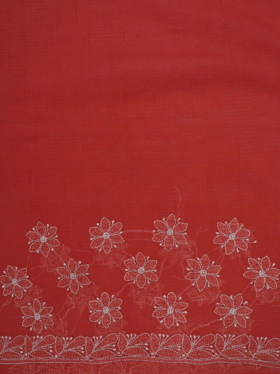 Ada Hand Embroidered Peach Kota Lucknowi Chikankari Saree With Blouse 01A216241