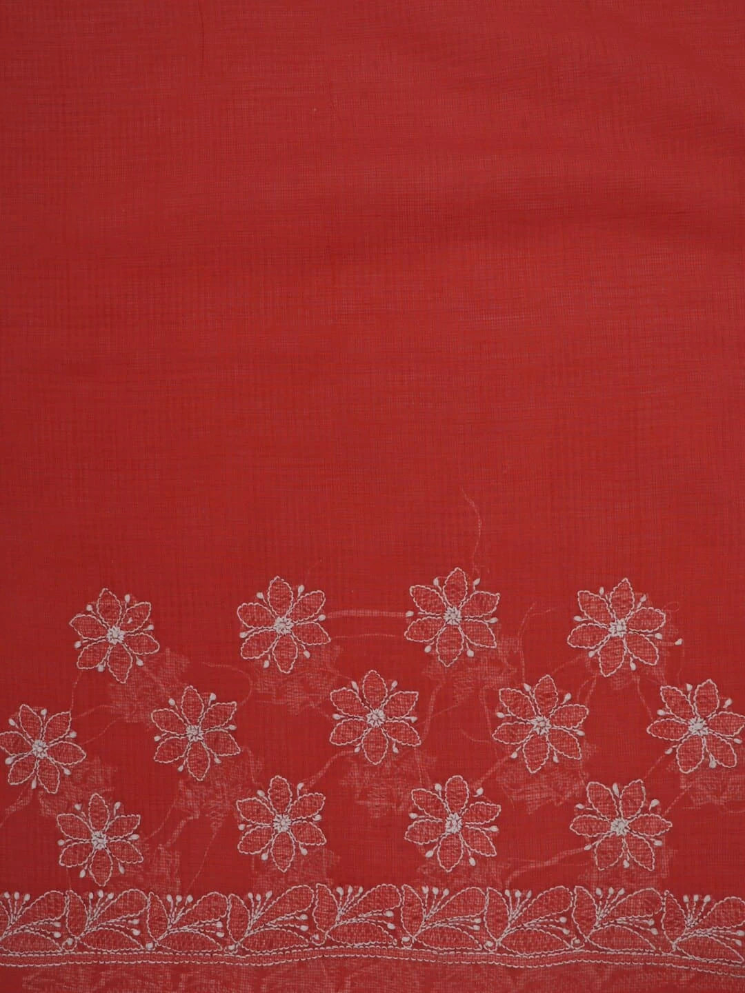 Ada Hand Embroidered Peach Kota Lucknowi Chikankari Saree With Blouse 01A216241