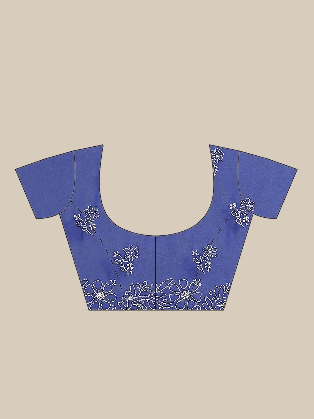 Ada Hand Embroidered Royal Blue Georgette Lucknow Chikankari Saree With Blouse A311256