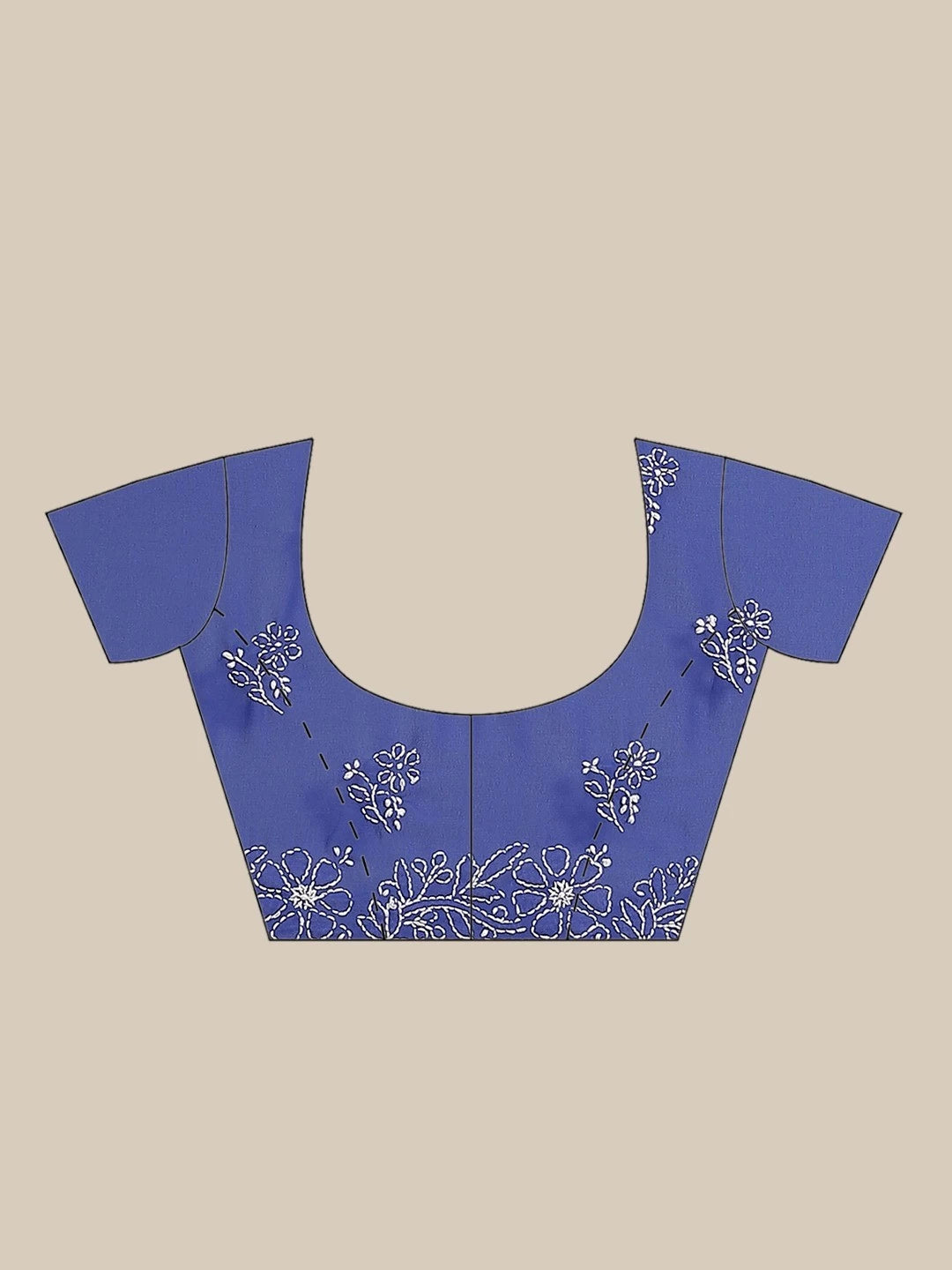 Ada Hand Embroidered Royal Blue Georgette Lucknow Chikankari Saree With Blouse A311256
