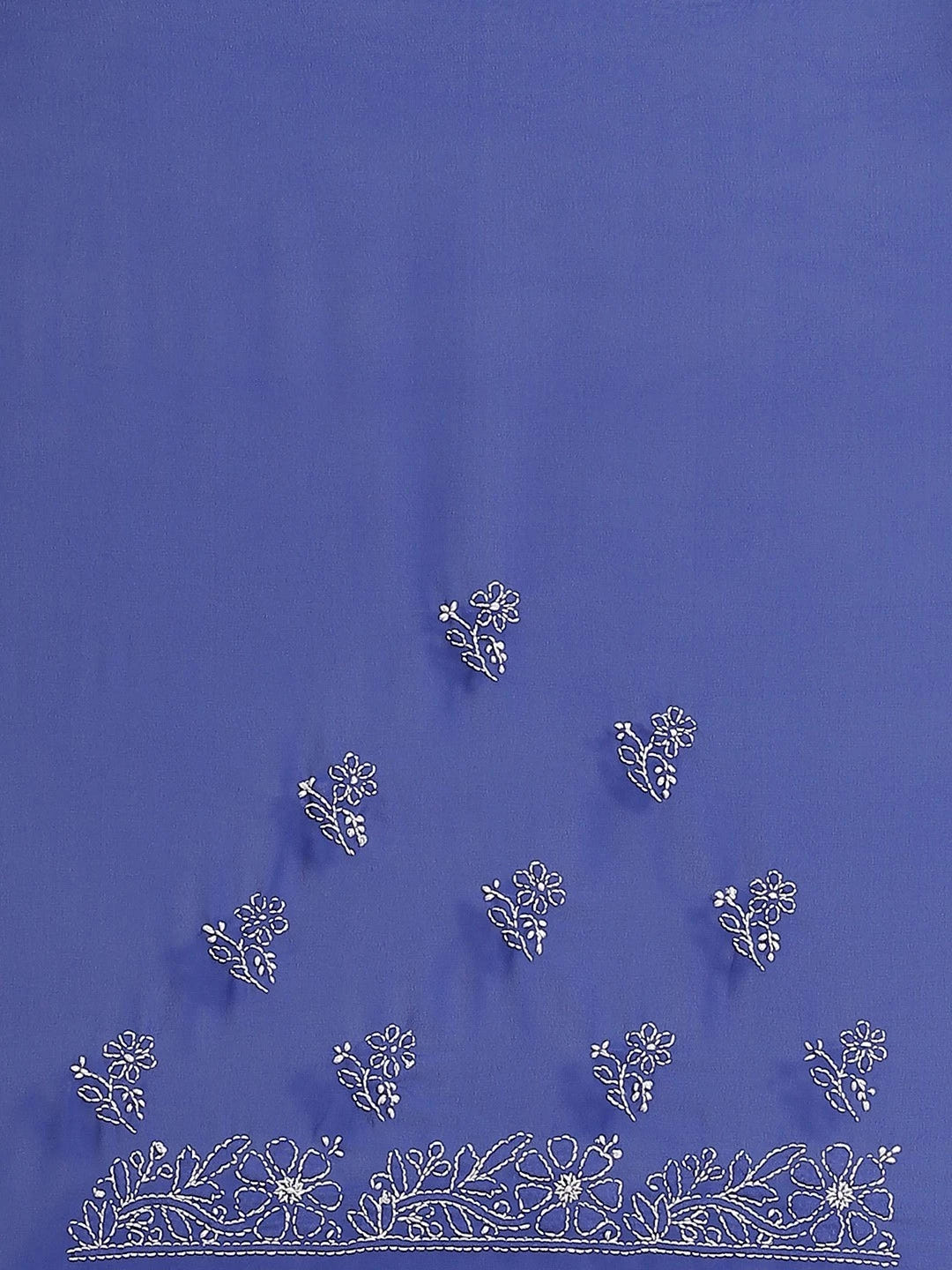 Ada Hand Embroidered Royal Blue Georgette Lucknow Chikankari Saree With Blouse A311256