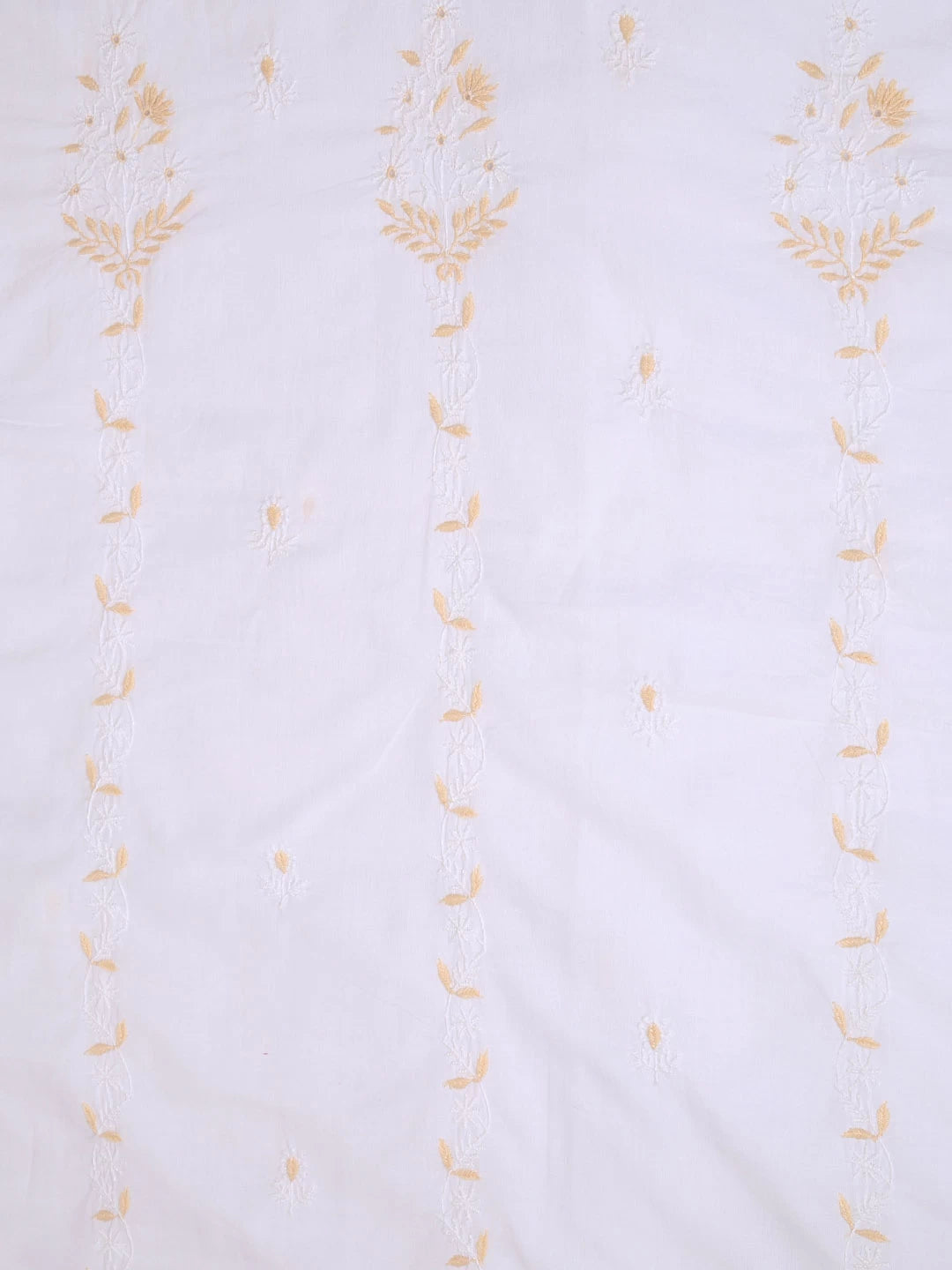 Ada Hand Embroidered White Cotton Lucknowi Chikankari Unstitched Kurta Piece 01A67515