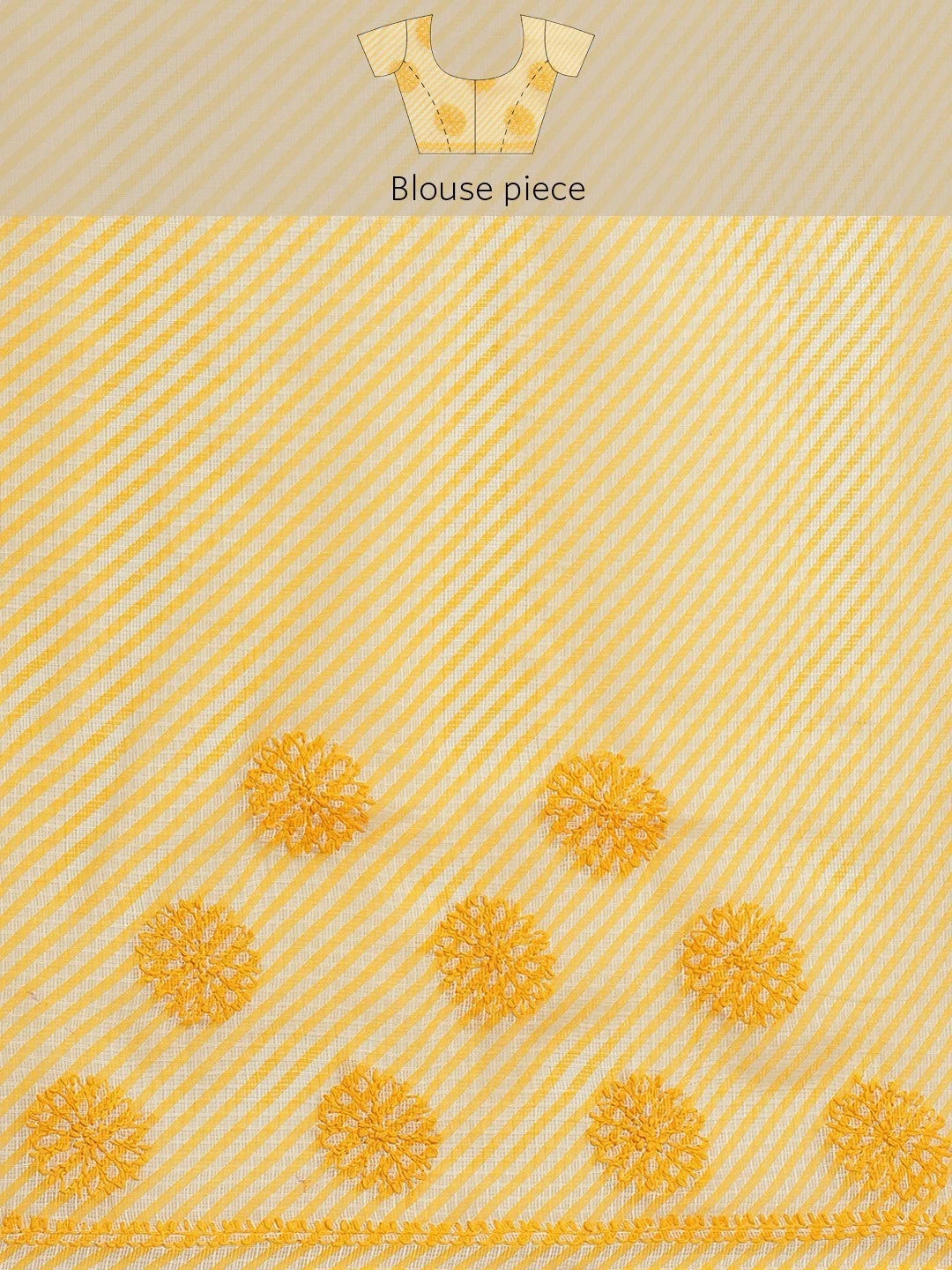 Ada Hand Embroidered Yellow Kota Lucknow Chikankari Saree With Blouse A311354