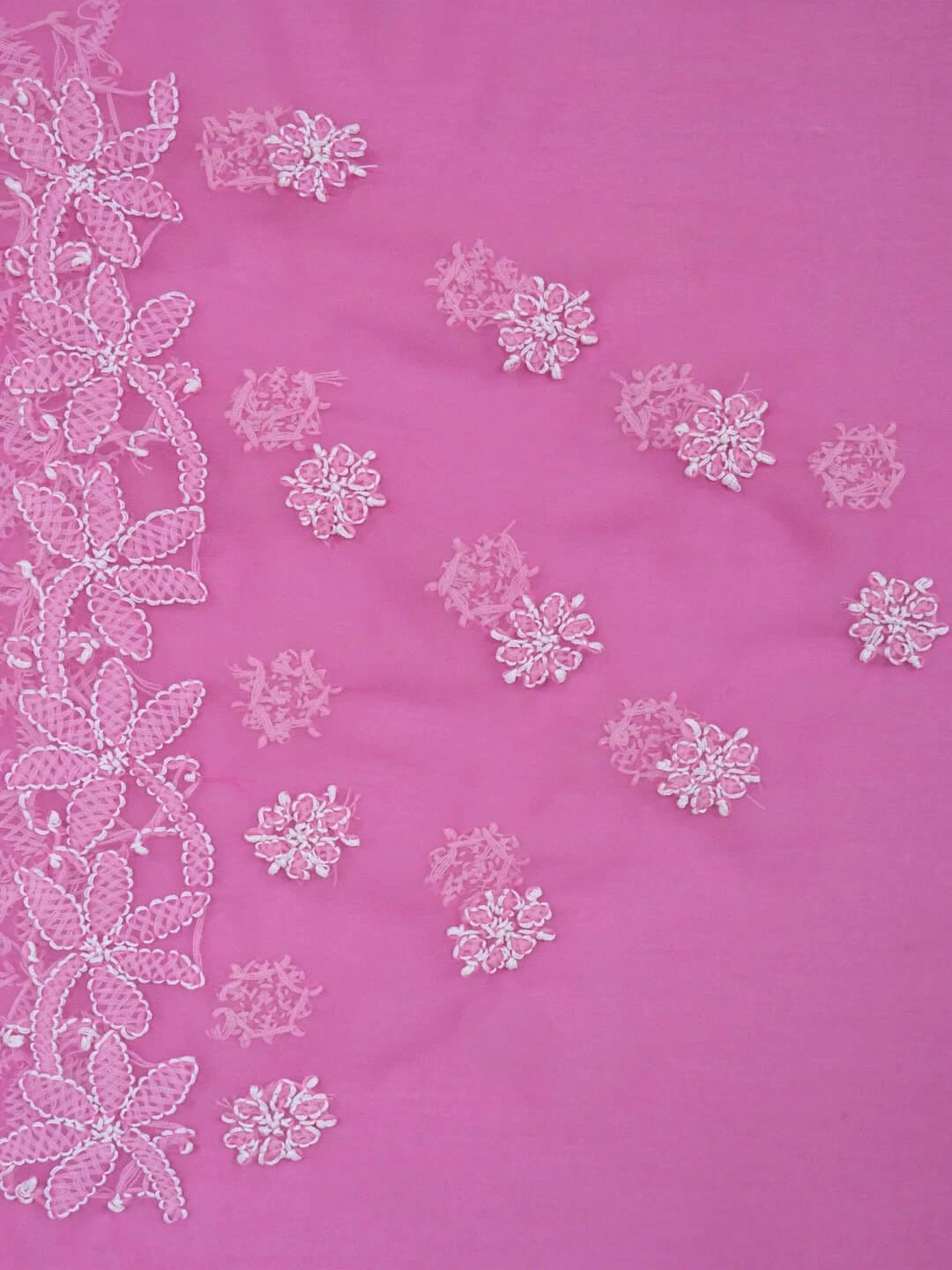 Ada Hand Embroidered Pink Georgette Lucknowi Chikankari Saree/Blouse A452093