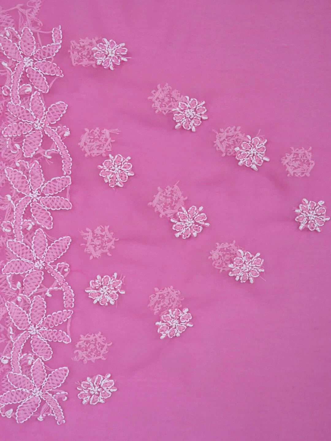 Ada Hand Embroidered Pink Georgette Lucknowi Chikankari Saree/Blouse A452093