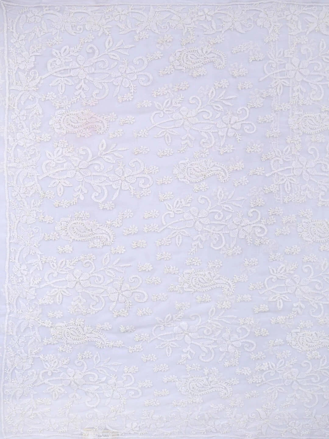 Ada Hand Embroidered White Georgette Lucknowi Chikankari Saree With Blouse A497192